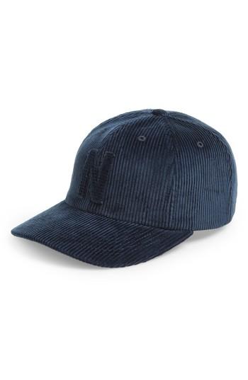 Men's Norse Projects Corduroy Snapback Cap - Blue
