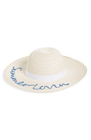 Women's August Hat Crossword Straw Hat - White