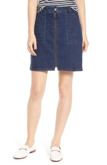 Women's Madewell Denim Utility Zip Miniskirt - Blue