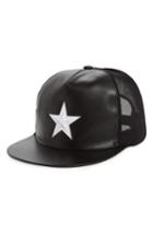 Men's Givenchy Star Leather Trucker Cap -