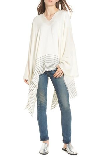 Women's Rag & Bone Corded Stripe Poncho, Size - White