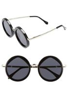 Women's Le Specs Hey Yeh 50mm Round Sunglasses - Black/ Gold