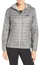 Women's Patagonia Nano Puff Hooded Water Resistant Jacket, Size - Grey