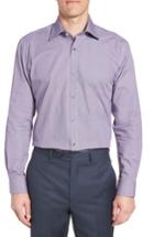 Men's Ted Baker London Trafalf Trim Fit Print Dress Shirt .5 - 32/33 - Pink