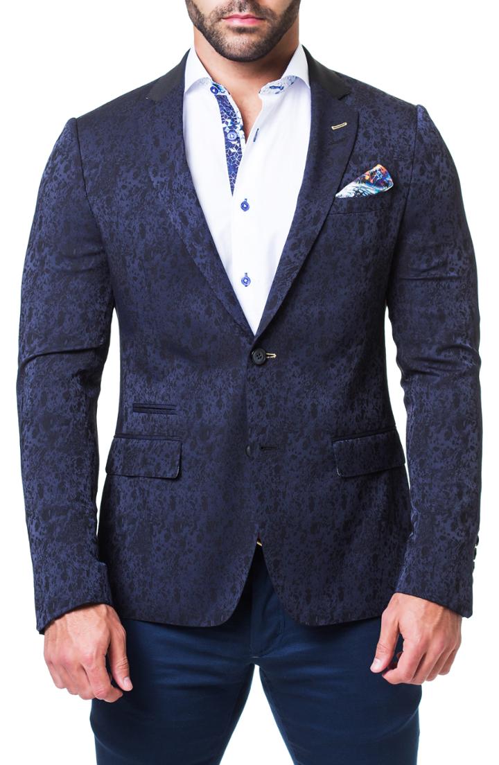 Men's Maceoo Socrate Leopard Blazer (l) - Blue