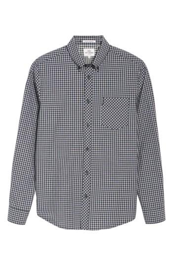 Men's Ben Sherman Mod Fit Gingham Sport Shirt, Size - Grey