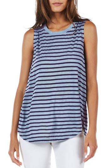 Women's Michael Stars Stripe Shift Tank Top, Size - Blue