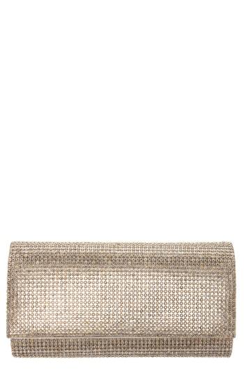 Nina Crystal Embellished Clutch - Metallic