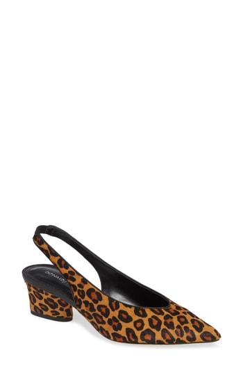 Women's Donald Pliner Gema Genuine Calf Hair Slingback Pump .5 M - Brown