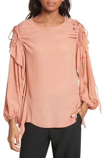 Women's See By Chloe Ruffle Balloon Sleeve Top Us / 34 Fr - Pink