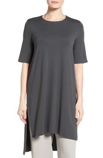 Women's Eileen Fisher Jersey Tunic Top, Size - Grey