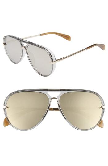 Women's Rag & Bone 60mm Mirrored Aviator Sunglasses - Grey