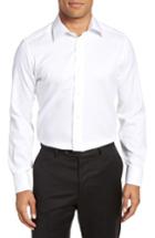 Men's David Donahue Trim Fit Twill French Cuff Tuxedo Shirt 32/33 - White