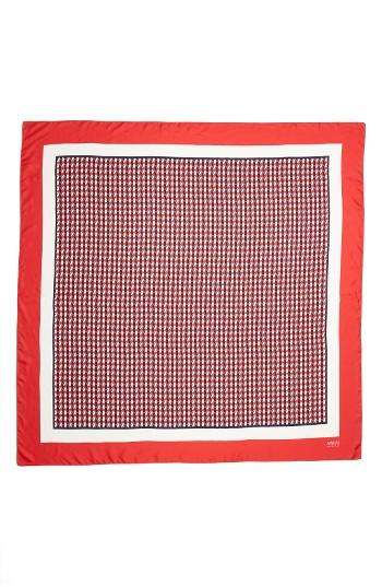 Women's Armani Collezioni Tweed Print Silk Scarf, Size - Red