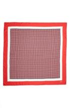 Women's Armani Collezioni Tweed Print Silk Scarf, Size - Red