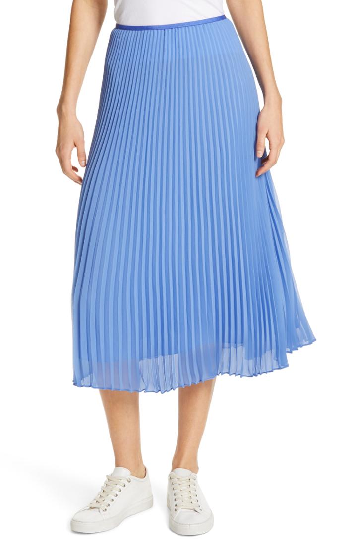 Women's Polo Ralph Lauren Pleat Midi Skirt - Blue