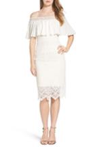 Women's Tadashi Shoji Off The Shoulder Sheath Dress - Ivory