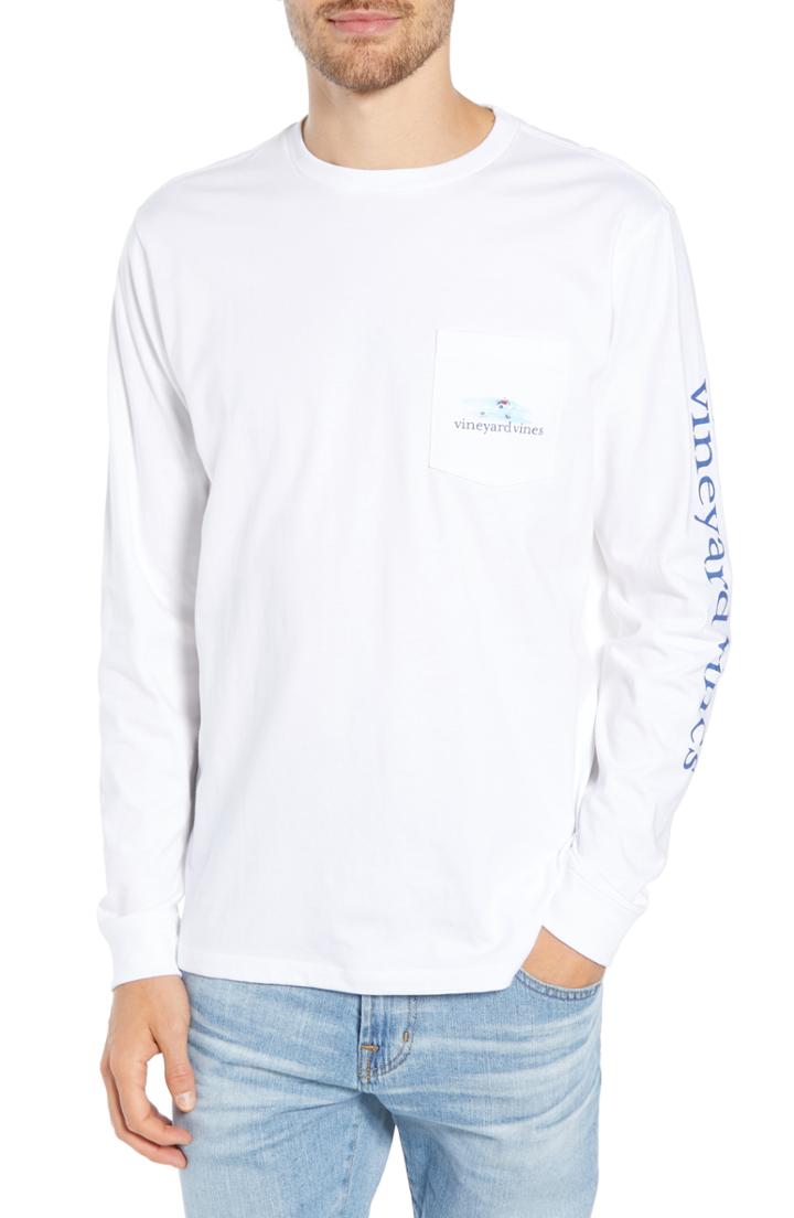 Men's Vineyard Vines Santa's On His Way Pocket T-shirt - White
