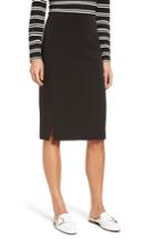 Women's Halogen Side Slit Pencil Skirt - Black