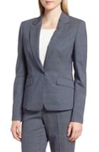 Women's Boss Janora Stretch Wool Suit Jacket R - Blue
