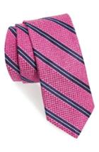 Men's Ted Baker London Stripe Grenadine Silk Tie, Size - Pink