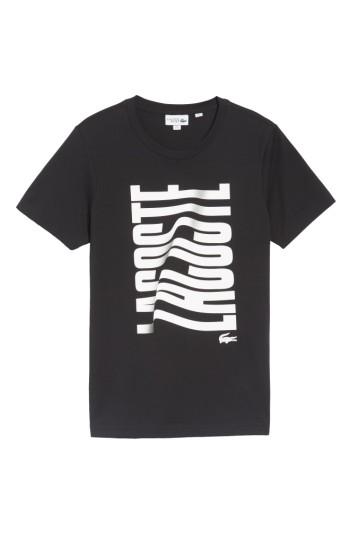 Men's Lacoste Vertical Graphic T-shirt (l) - Black