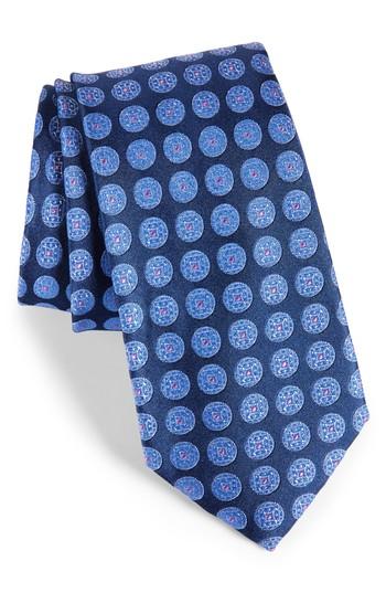 Men's Nordstrom Men's Shop Carlos Medallion Silk Tie, Size - Blue