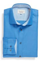 Men's Ted Baker London Endurance Trim Fit Geometric Dress Shirt .5 - 34/35 - Blue