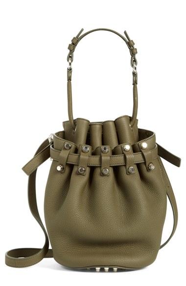 Alexander Wang 'small Diego - Nickel' Leather Bucket Bag - Green