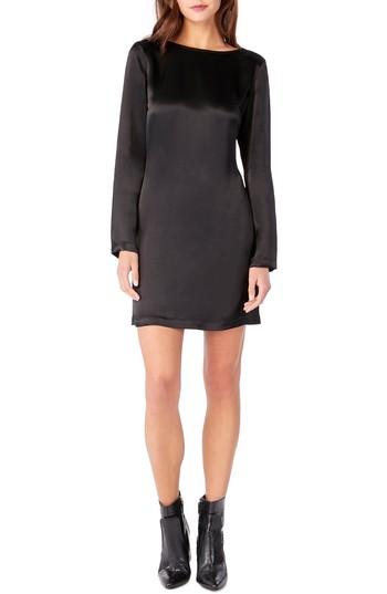 Women's Michael Stars Lace Inset Surplice Back Shift Dress - Black