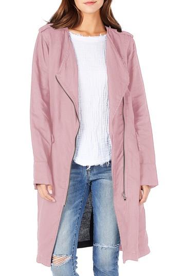 Women's Michael Stars Zip Front Trench Coat - Pink