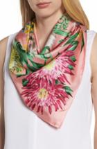 Women's Echo Blooms Of Oceania Square Silk Scarf, Size - Pink