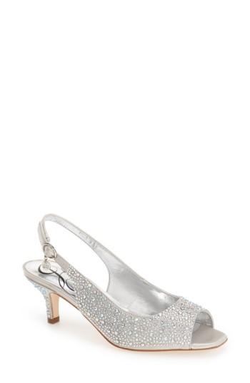 Women's J. Renee 'impuls' Crystal Embellished Slingback Pump .5 Aa - Metallic