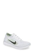 Women's Nike Free Rn Flyknit 2018 Running Shoe .5 M - White