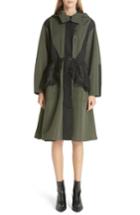 Women's Sandy Liang Lace Overlay Hooded Coat - Green