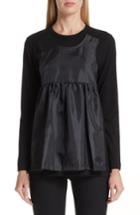 Women's Comme Des Garcons Taffeta Layered Top - Black