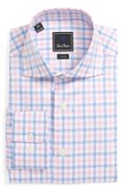 Men's David Donahue Trim Fit Check Dress Shirt 34/35 - Pink