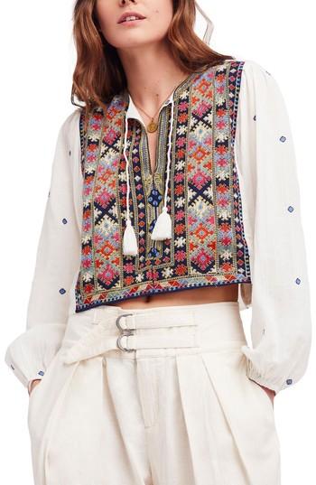 Women's Free People Enter Loveland Crop Top - Ivory