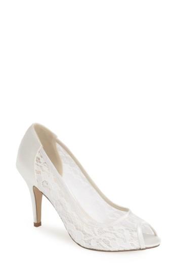 Women's Pink Paradox London 'scrumptious' Lace Peep Toe Sandal .5 M - White