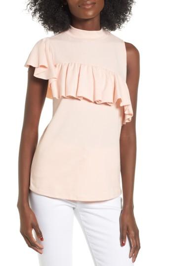Women's Bp. Asymmetrical Ruffle Tee - Pink