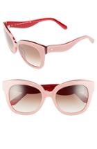 Women's Kate Spade New York 'amberly' 54mm Cat Eye Sunglasses - Milky Pink/ Red