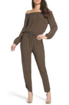 Women's Fraiche By J Off The Shoulder Jumpsuit - Green