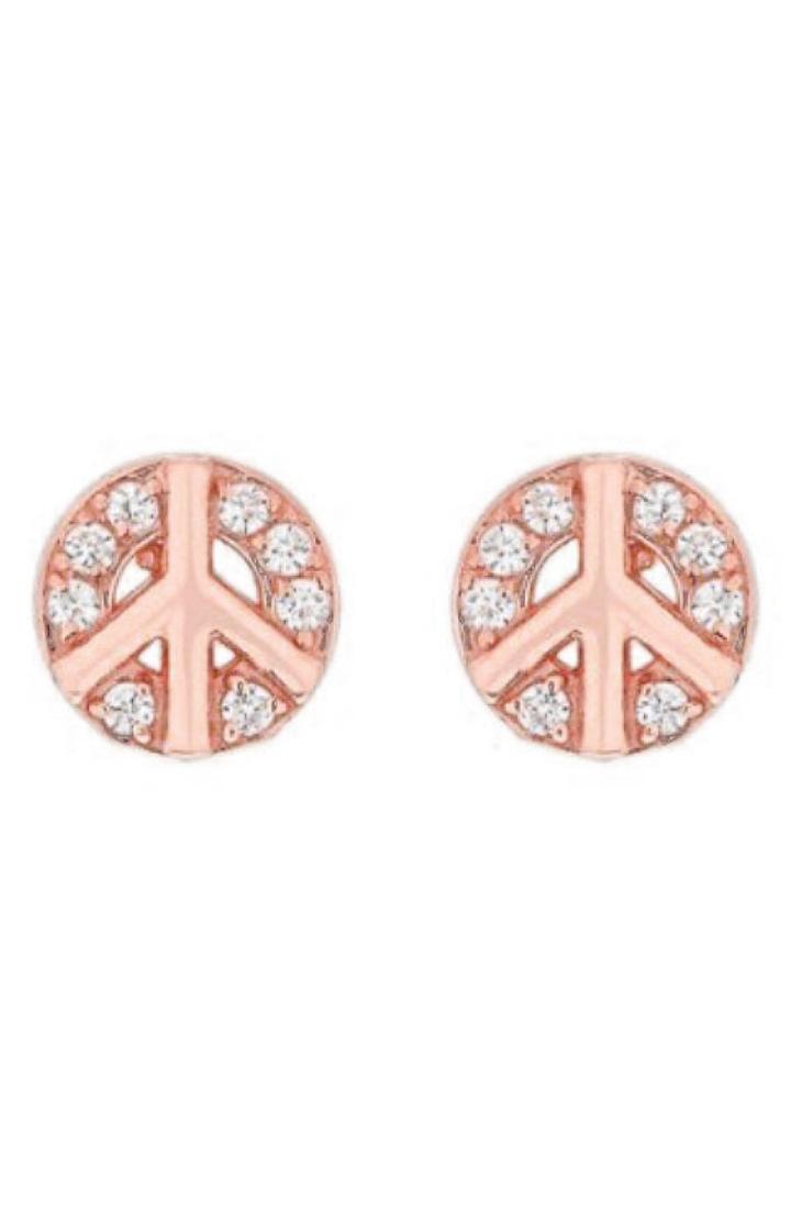 Women's Mini Mini Jewels Diamond Icon Peace Sign Earring