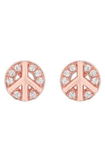 Women's Mini Mini Jewels Diamond Icon Peace Sign Earring