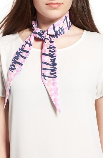 Women's Ted Baker London Marina Mosaic Skinny Scarf, Size - Blue