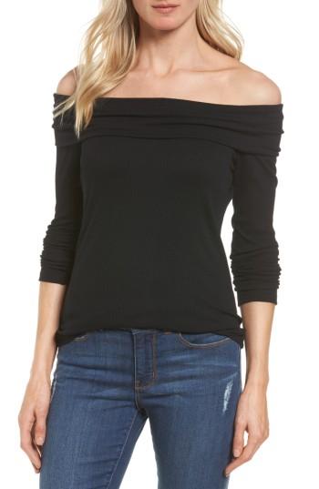 Women's Halogen Rib Knit Off The Shoulder Top