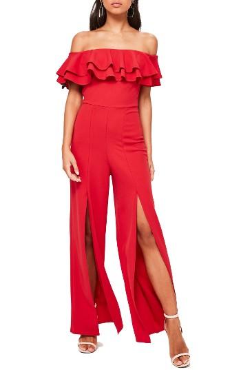 Women's Missguided Split Front Bardot Jumpsuit