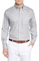 Men's Peter Millar Crown Soft Gingham Fit Sport Shirt, Size Large - Grey