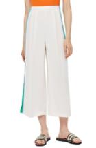 Women's Topshop Side Stripe Wide Leg Crop Trousers Us (fits Like 0) - White