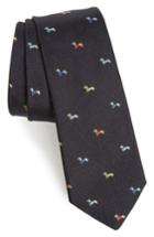 Men's Paul Smith Dog Print Silk Tie, Size - Blue